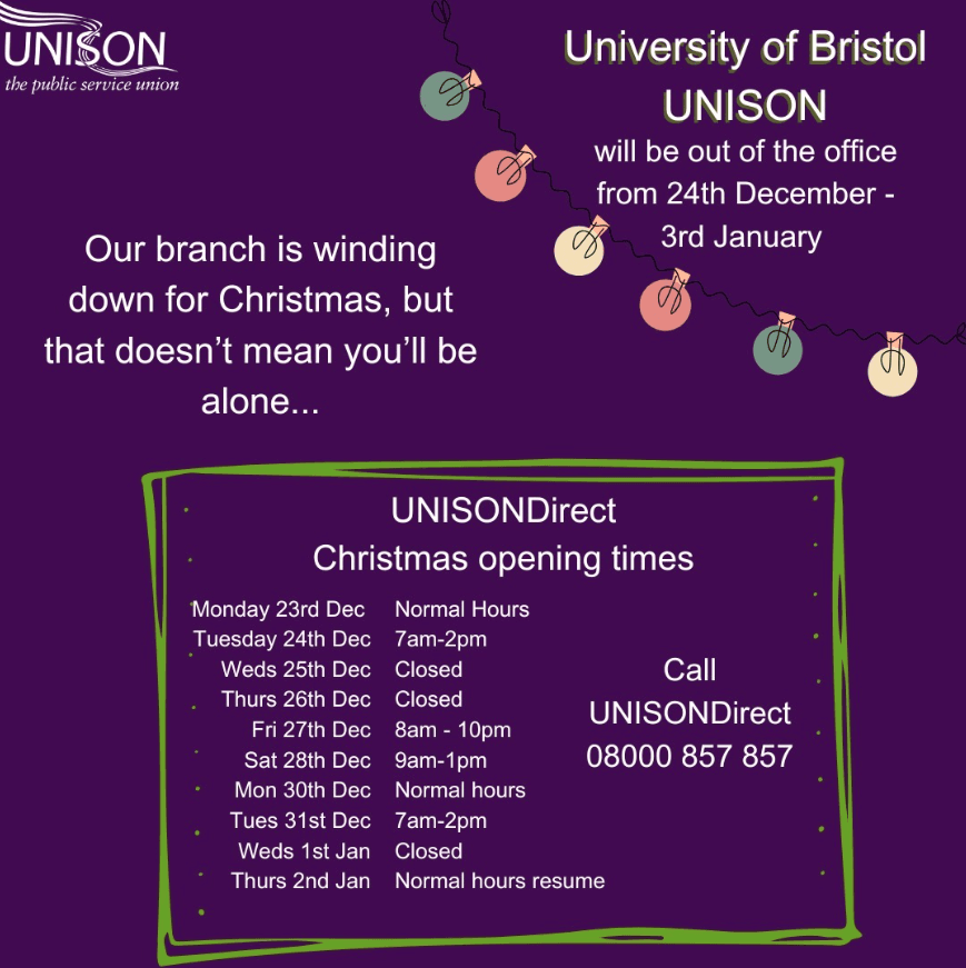 Support over Christmas